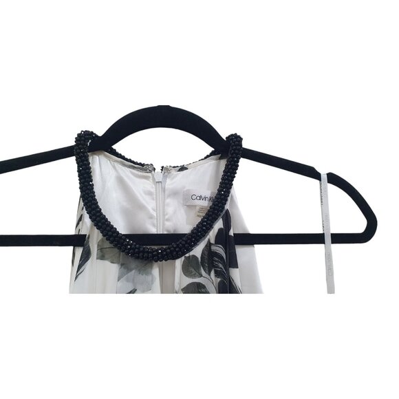 CALVIN KLEIN Womens White Sleeveless Full-Length Hi-Lo Formal Dress 14W - Picture 8 of 13